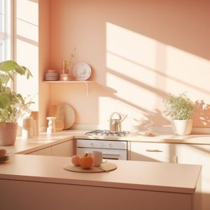 Inviting Peach-themed Kitchen Decor