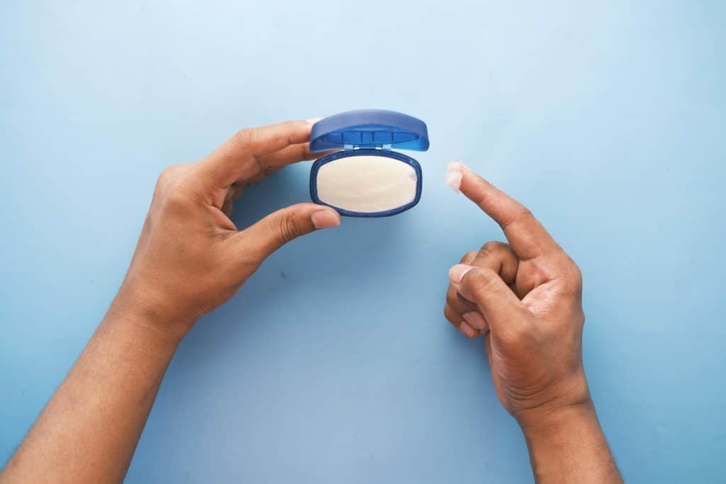 petroleum jelly to protect areas