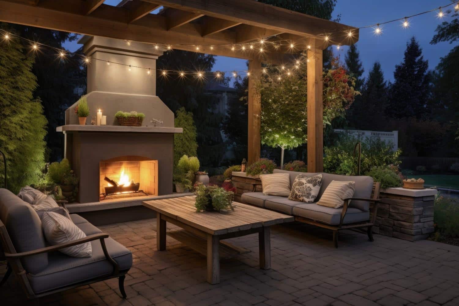 outdoor fireplace