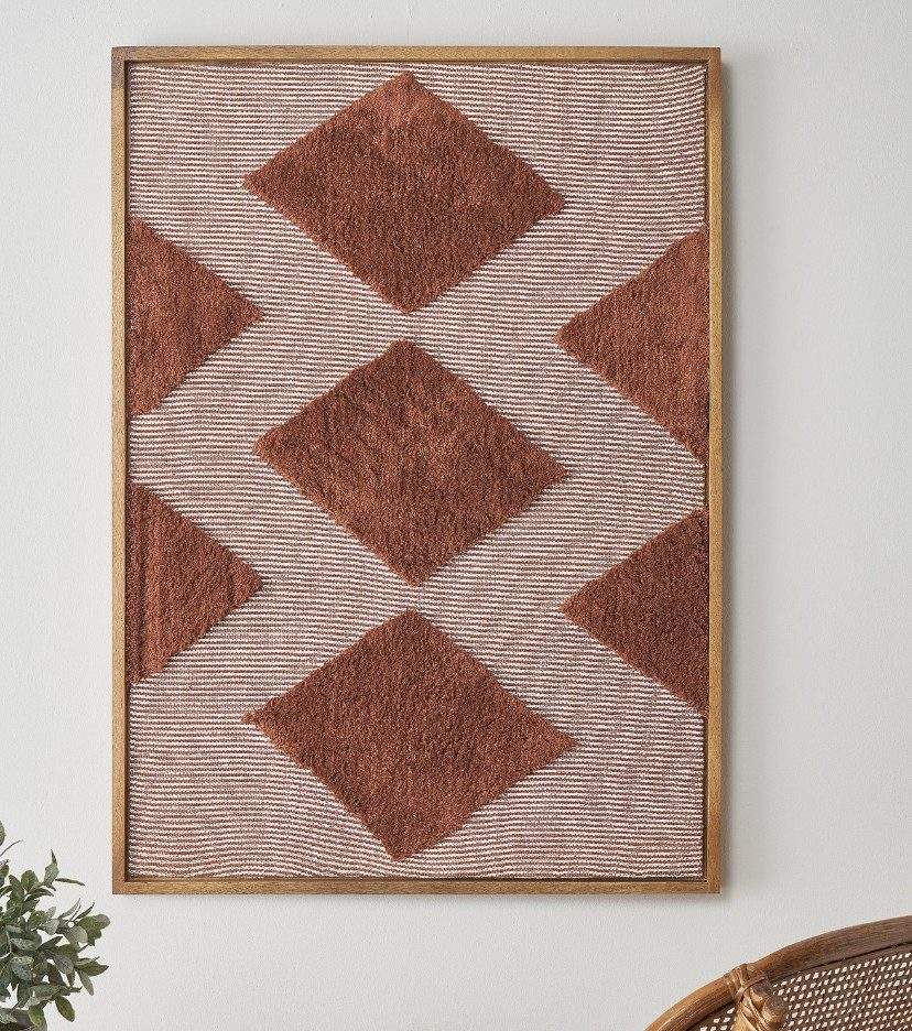 design republique esha woven diamonds framed wall art