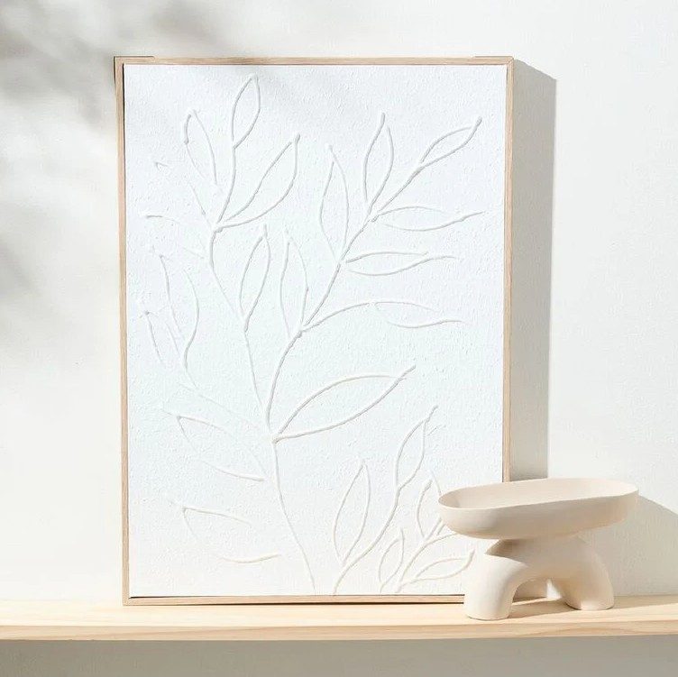 living & co textured floral framed canvas